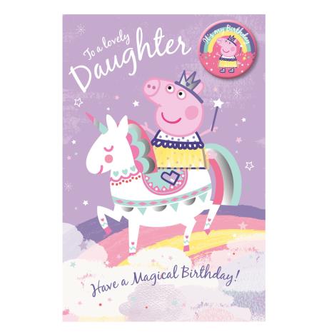 Special Daughter Peppa Pig Birthday Card With Badge £3.40